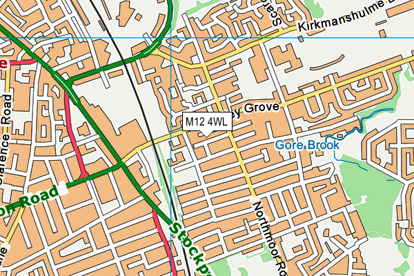 M12 4WL map - OS VectorMap District (Ordnance Survey)