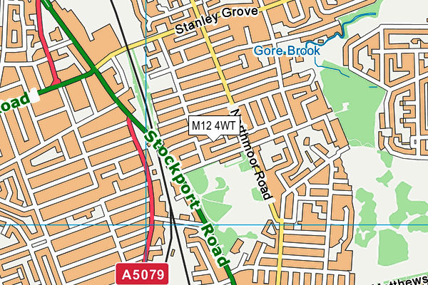 M12 4WT map - OS VectorMap District (Ordnance Survey)