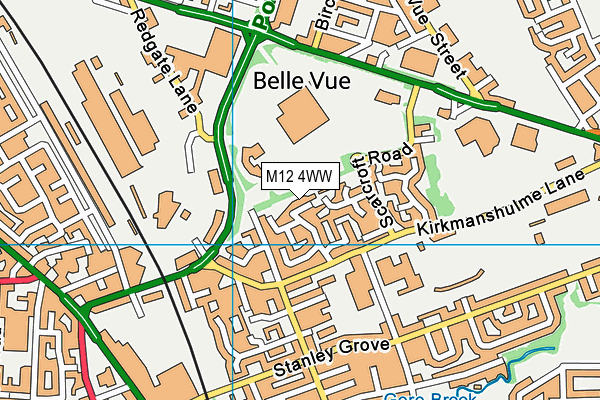 M12 4WW map - OS VectorMap District (Ordnance Survey)