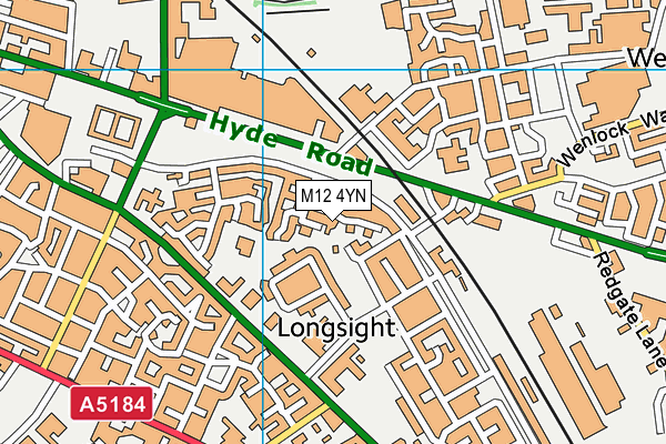 M12 4YN map - OS VectorMap District (Ordnance Survey)