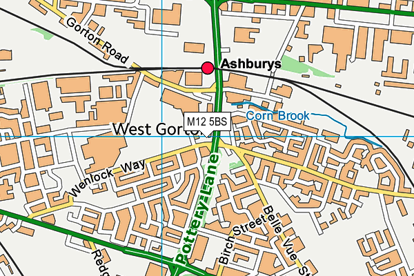 M12 5BS map - OS VectorMap District (Ordnance Survey)