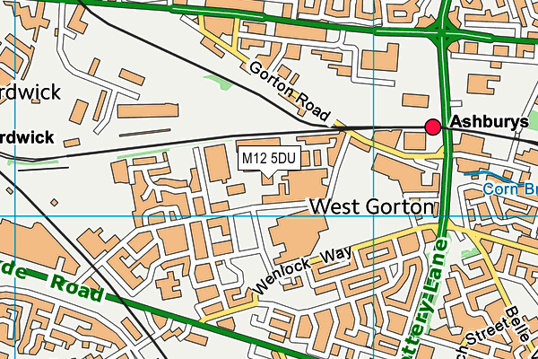 M12 5DU map - OS VectorMap District (Ordnance Survey)