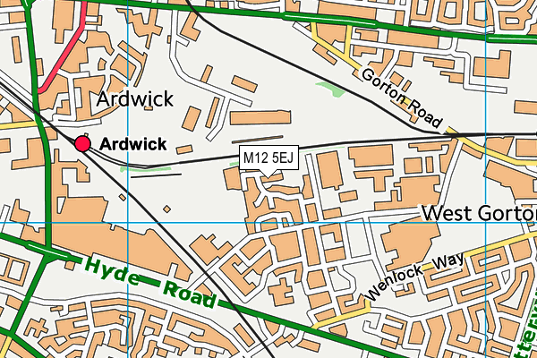 M12 5EJ map - OS VectorMap District (Ordnance Survey)