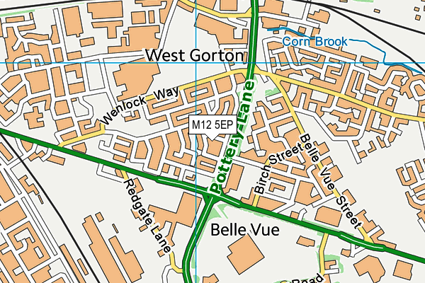 M12 5EP map - OS VectorMap District (Ordnance Survey)