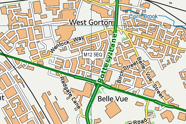 M12 5EQ map - OS VectorMap District (Ordnance Survey)