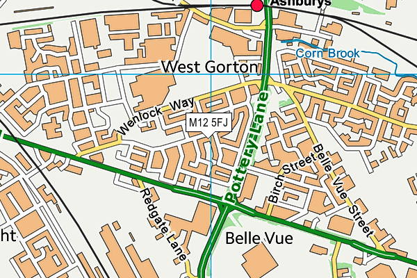 M12 5FJ map - OS VectorMap District (Ordnance Survey)