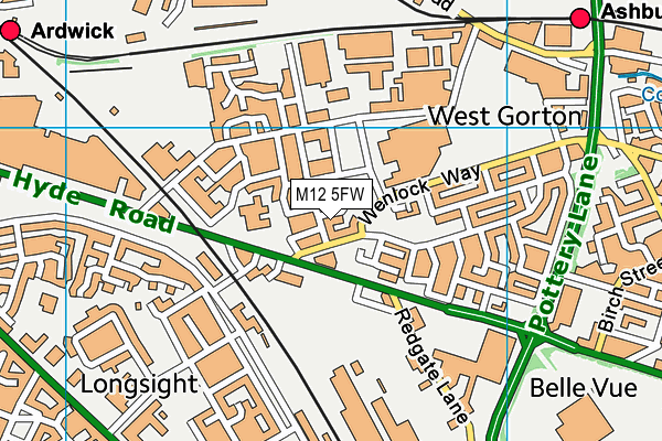 M12 5FW map - OS VectorMap District (Ordnance Survey)