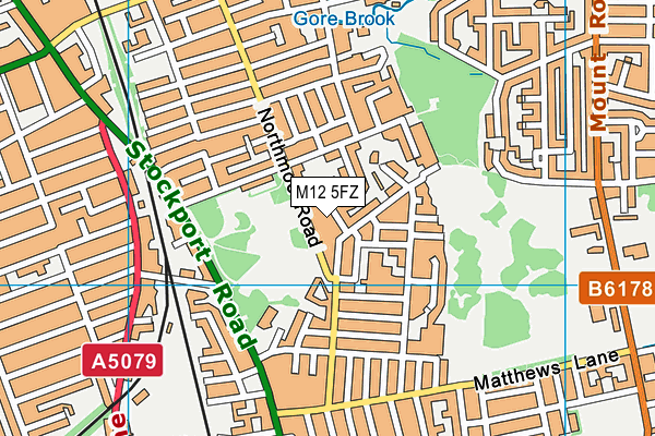 M12 5FZ map - OS VectorMap District (Ordnance Survey)