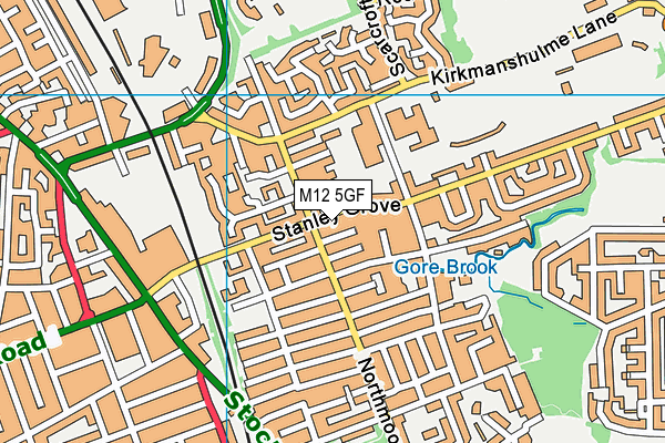 M12 5GF map - OS VectorMap District (Ordnance Survey)