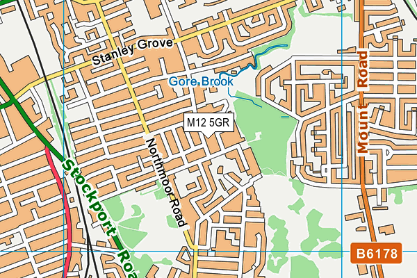 M12 5GR map - OS VectorMap District (Ordnance Survey)