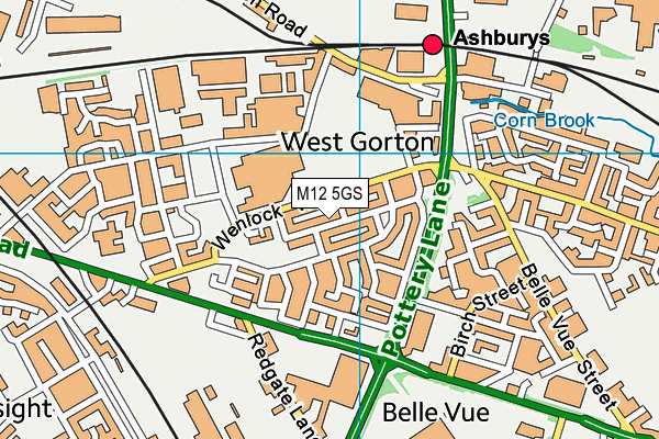 M12 5GS map - OS VectorMap District (Ordnance Survey)