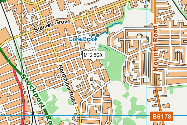 M12 5GX map - OS VectorMap District (Ordnance Survey)