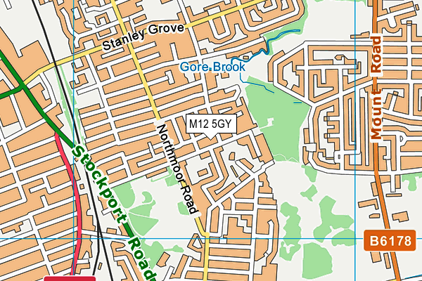 M12 5GY map - OS VectorMap District (Ordnance Survey)