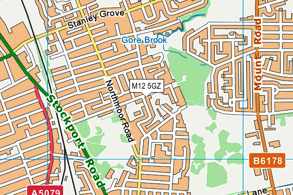M12 5GZ map - OS VectorMap District (Ordnance Survey)