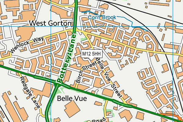 M12 5HH map - OS VectorMap District (Ordnance Survey)