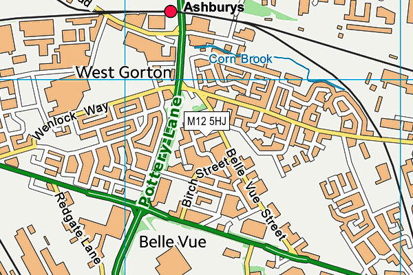 M12 5HJ map - OS VectorMap District (Ordnance Survey)