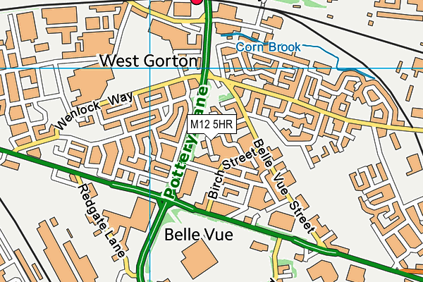 M12 5HR map - OS VectorMap District (Ordnance Survey)