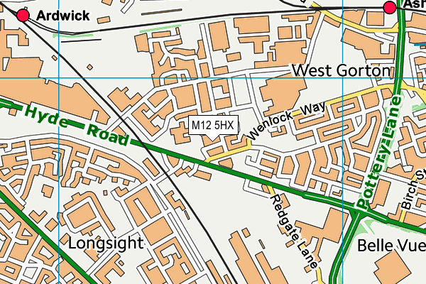 M12 5HX map - OS VectorMap District (Ordnance Survey)