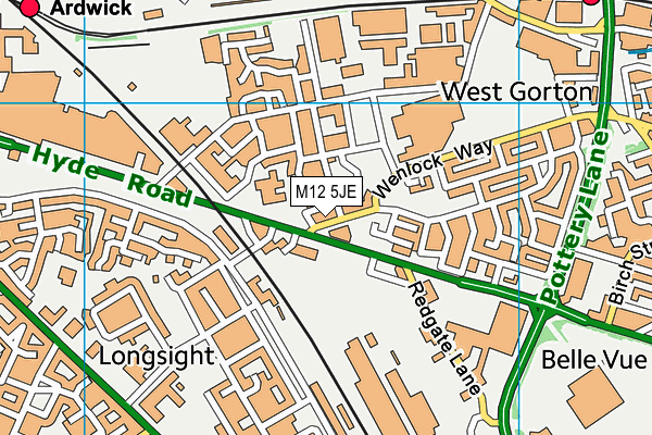 M12 5JE map - OS VectorMap District (Ordnance Survey)