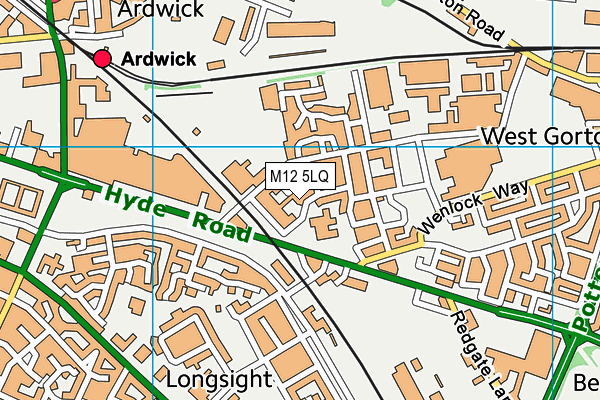 M12 5LQ map - OS VectorMap District (Ordnance Survey)