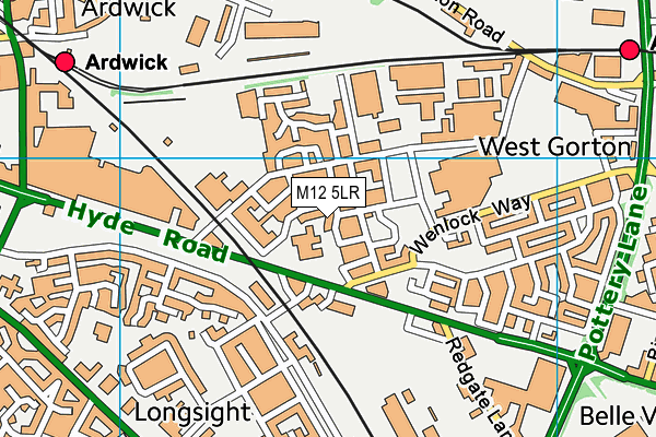 M12 5LR map - OS VectorMap District (Ordnance Survey)