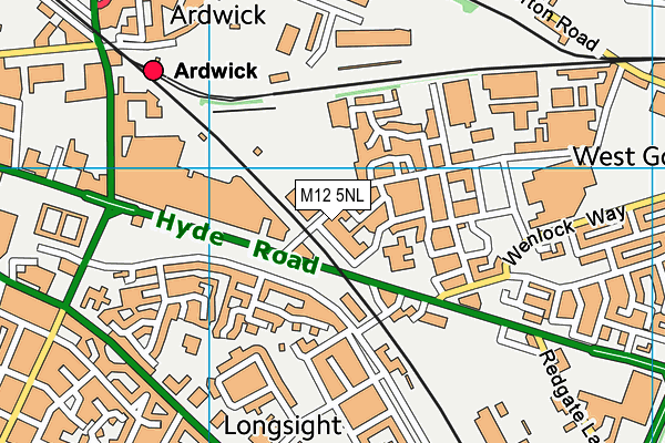 M12 5NL map - OS VectorMap District (Ordnance Survey)
