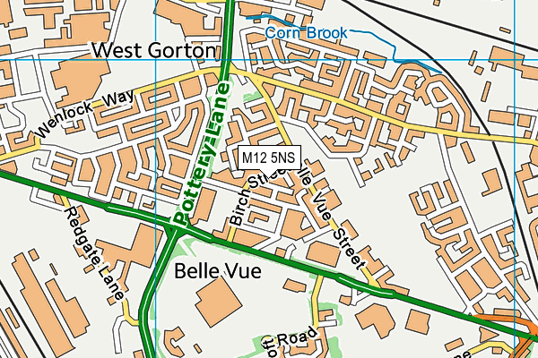 M12 5NS map - OS VectorMap District (Ordnance Survey)