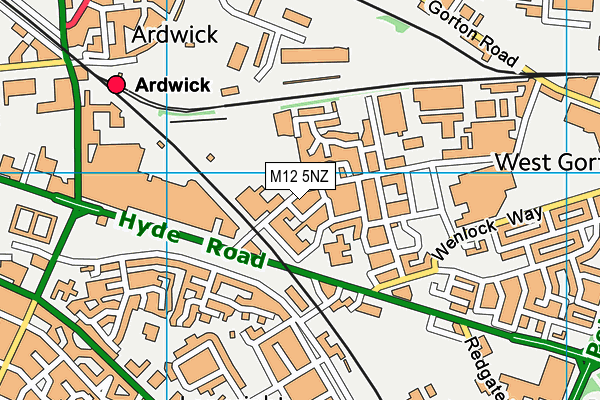 M12 5NZ map - OS VectorMap District (Ordnance Survey)