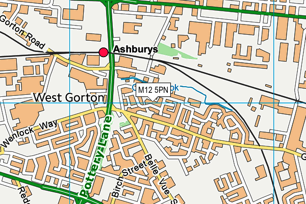 M12 5PN map - OS VectorMap District (Ordnance Survey)