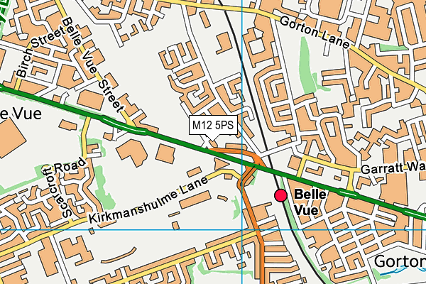 Gorton Park map (M12 5PS) - OS VectorMap District (Ordnance Survey)