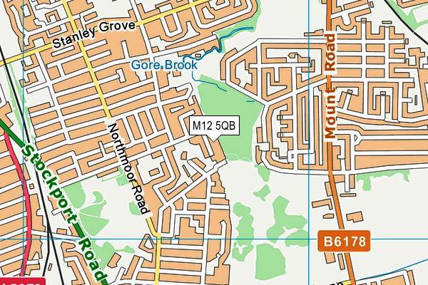 M12 5QB map - OS VectorMap District (Ordnance Survey)