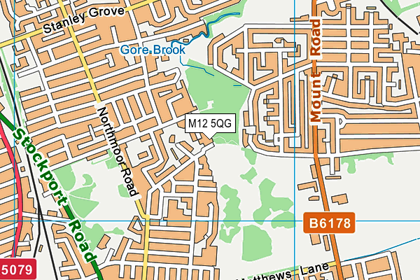 M12 5QG map - OS VectorMap District (Ordnance Survey)