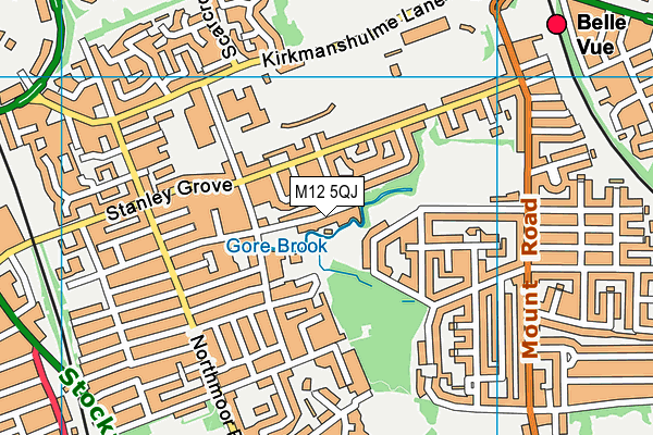 M12 5QJ map - OS VectorMap District (Ordnance Survey)