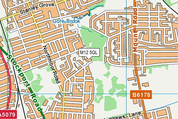 M12 5QL map - OS VectorMap District (Ordnance Survey)