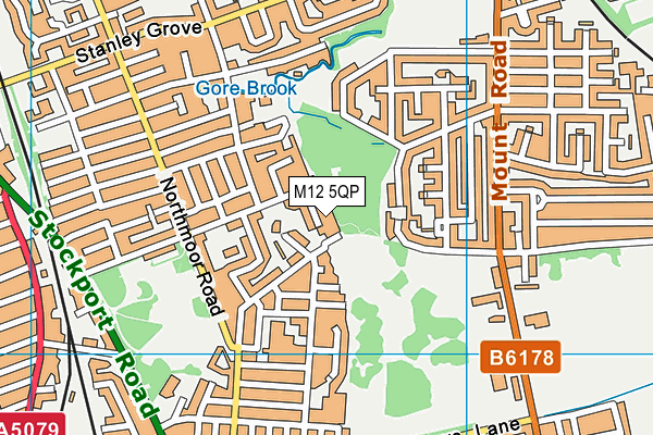 M12 5QP map - OS VectorMap District (Ordnance Survey)