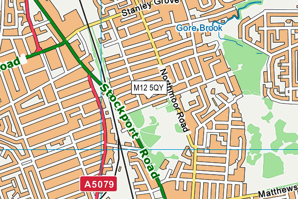 M12 5QY map - OS VectorMap District (Ordnance Survey)