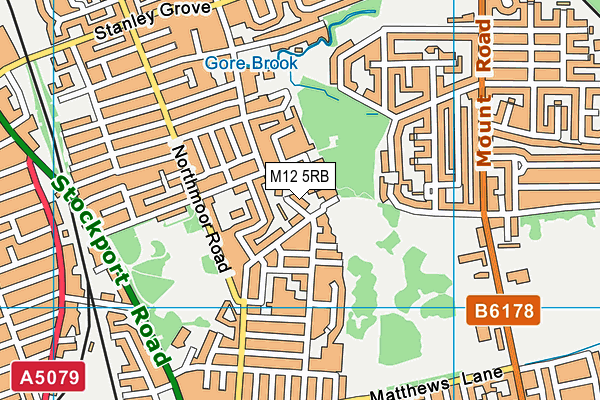 M12 5RB map - OS VectorMap District (Ordnance Survey)