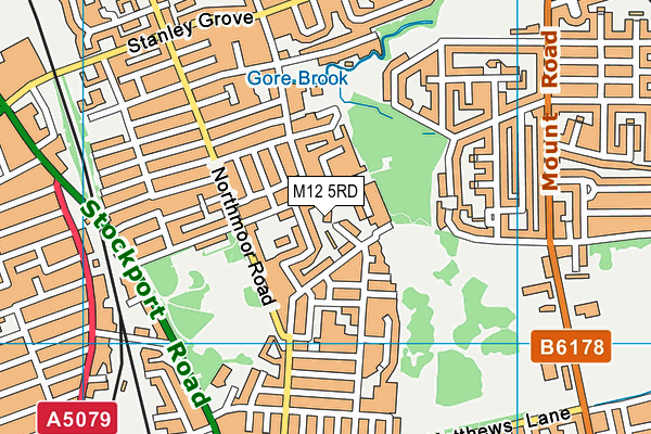 M12 5RD map - OS VectorMap District (Ordnance Survey)