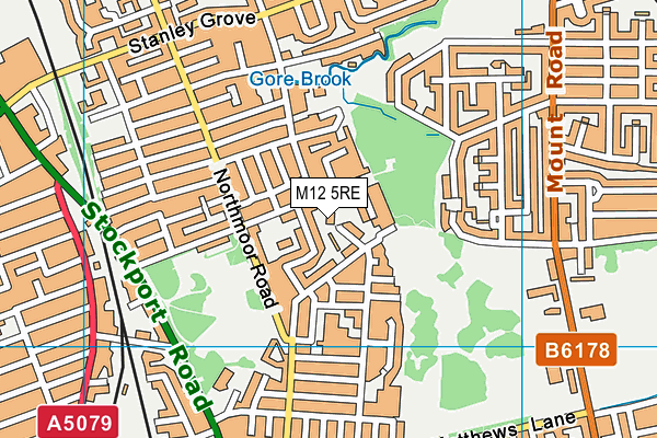 M12 5RE map - OS VectorMap District (Ordnance Survey)
