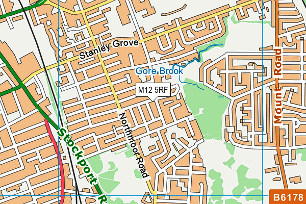 M12 5RF map - OS VectorMap District (Ordnance Survey)