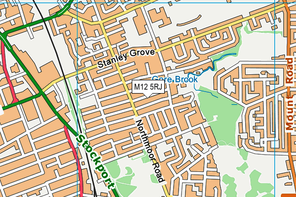 M12 5RJ map - OS VectorMap District (Ordnance Survey)