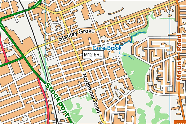 M12 5RL map - OS VectorMap District (Ordnance Survey)