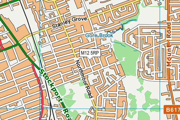 M12 5RP map - OS VectorMap District (Ordnance Survey)