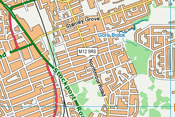 M12 5RS map - OS VectorMap District (Ordnance Survey)