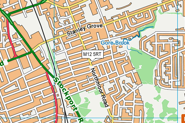 M12 5RT map - OS VectorMap District (Ordnance Survey)