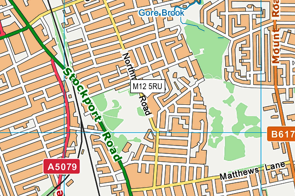 M12 5RU map - OS VectorMap District (Ordnance Survey)