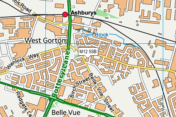 M12 5SB map - OS VectorMap District (Ordnance Survey)