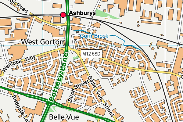 M12 5SD map - OS VectorMap District (Ordnance Survey)