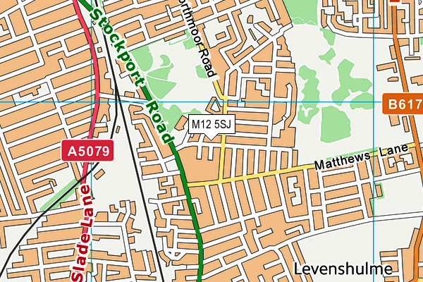 M12 5SJ map - OS VectorMap District (Ordnance Survey)