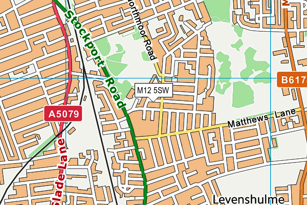 M12 5SW map - OS VectorMap District (Ordnance Survey)